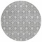 Homeroots 8' Gray And Light Gray Round Geometric Washable Indoor Outdoor Area Rug 596035 - alternate 3