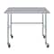 Amgood 24in D x 48in L Stainless Steel Open Base Table, 3in Casters AMG WT-2448-RCB-WHEELS-Z - alternate 3