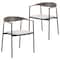 Leisuremod Kora Modern Leather Dining Arm Chair with Iron Legs in Taupe, 2PK KCWN-21TP2 - alternate 1