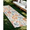 Homeroots 2' X 8' Ivory Orange and Blue Floral Stain Resistant Indoor Outdoor Runner Rug 548899 - alternate 1