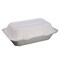 Kitch 24/7 Disposables White Compostable Molded Fiber Hinged Container, 9 x 6 inch, 200PK KC-9X6HC-NPAW - alternate 1