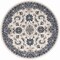 Homeroots 4' Ivory And Blue Round Floral Indoor Outdoor Area Rug 573903 - alternate 2