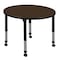 Regency Round Kee Height Adjustable Mobile Classroom Activity Table, 42 in W, 42 in L, Neo Walnut TB42RNDNWAPCBK - alternate 1