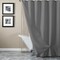 Homeroots 72" Dark Gray Waffle Weave Fabric Shower Curtain Liner and Hooks Set 484083 - alternate 2