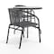 Flash Furniture Round Table Set, Aluminum, Glass, Metal, Plastic, Rattan, Clear TLH-087RD-037GY2-GG - alternate 3