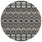 Homeroots 8' Charcoal Brown And Ivory Round Moroccan Washable Indoor Outdoor Area Rug 594312 - alternate 3