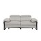 Homeroots 77in Light Gray and Black Italian Leather Power Reclining Loveseat 720501 - alternate 1