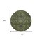 Homeroots 8' Olive Green And Charcoal Round Damask Washable Indoor Outdoor Area Rug 603331 - alternate 2