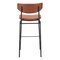 Homeroots Set of Two 26" Brown And Black Faux Leather And Steel Counter Height Bar Chairs 555705 - alternate 2