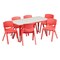 Flash Furniture Rectangle Table Set, Plastic, Steel, Grey YU-YCY-060-0036-RECT-TBL-RED-GG - alternate 3