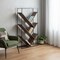 Homeroots 60" Brown Metal and Wood Five Tier Geometric Bookcase 489795 - alternate 3
