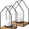 Homeroots Set of Two Black And Brown Distressed Geometric Metal Tabletop Lantern Candle Holders, 2PK 608561 - alternate 2