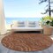 Homeroots 8' Orange Gold And Ivory Round Geometric Washable Indoor Outdoor Area Rug 615220 - alternate 2