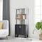 Homeroots 69" Cream Wood Five Tier Etagere Bookcase 630386 - alternate 2