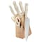 Martha Stewart Everyday Keswick 7 Piece Stainless Steel Cutlery and Wood Block Set in Linen 141046.07 - alternate 1