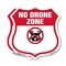 Signmission No Drone Shield Sign No Drone Zone From, 12 inch X 12 inch, Plastic Sign, 2PK SHI-P-2PACK-12-392 - alternate 1