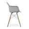 Homeroots Gray And Natural Heavy Duty Plastic And Solid Wood Dining Arm Chair 520280 - alternate 3