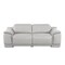 Homeroots 175" Light Gray Italian Leather Reclining Metal USB Sofa 720415 - alternate 1