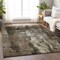 Homeroots 3' X 5' Brown Black And Beige Abstract Washable Indoor Outdoor Area Rug 603155 - alternate 3