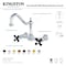 Kingston Brass Two-Handle Wall Mount Bridge Kitchen Faucet, Antique Brass KS1243PKX - alternate 2