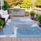 Homeroots 8' X 10' Denim Blue And Gray Abstract Washable Indoor Outdoor Area Rug 632152 - alternate 2