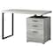 Homeroots 47" Gray and Black Computer Desk With Three Drawers 333510 - alternate 2