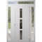 Vdomdoors Front Exterior Prehung Metal-Plastic Door, Manux 8112 White Silk, 2 Side and Top Sidelite Transom,  MANUX8112EXD-WS-W16+36+16xH80+14-LH - alternate 1
