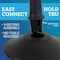 Us Weight Black Plastic Stanchion for Crowd Control w/6.5' Black/Yellow Chevron Retractable Barrier Belt, 6PK U2000CYBPK6 - alternate 2