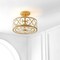 Jonathan Y Leila 3-Light 13.25" Iron/Crystal Modern Glam LED Flush Mount, Gold JYL9071A - alternate 2