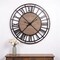 Homeroots 59" Black And Brown Metal and Solid Wood Skeleton Circle Wall Clock 376233 - alternate 3