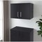 Homeroots 20in Black Wood Wall Mounted Storage Cabinet With Two Doors 479987 - alternate 3