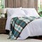 Lavish Home Soft Throw Blanket Oversized, Vintage-Look, and Cashmere-Like Woven Acrylic Throw, Teal/Brown Plaid 66-THROW018 - alternate 3