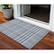 Homeroots 3' X 5' Navy Blue Ivory And Brown Plaid Washable Indoor Outdoor Area Rug 601488 - alternate 1