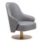 Homeroots 28" Gray And Gold Faux Leather And Faux Leather Swivel Arm Chair 556467 - alternate 1
