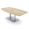 Skutchi Designs Boat Conference Table With Power Unit, 48 in W, 84 in L, Brown HAR-BOT-48x84-DOU-K525-ESIL - alternate 1