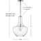 Jonathan Y Watts 13.25" 1-Light Mid-Century Modern Iron/Glass LED Pendant, Chrome/Clear JYL6401A - alternate 2