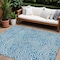 Homeroots 10' X 14' Teal Blue And Ivory Abstract Washable Indoor Outdoor Area Rug 599765 - alternate 1