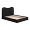 Homeroots Black Ribbed Texture Velvet Upholstered Queen Bed Frame 583190 - alternate 2