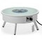 Leisuremod Walbrooke Outdoor Patio Aluminum Round Fire Pit Side Table with Lid and Fire Glass, White WW-29-GL - alternate 2