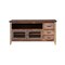 Homeroots 61" Brown Solid Wood Cabinet Enclosed Storage Distressed TV Stand 528763 - alternate 1