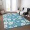 Homeroots 3' X 5' Turquoise Ivory And Gray Floral Washable Indoor Outdoor Area Rug 599928 - alternate 3
