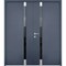Vdomdoors Steel Double Doors Cynex 6777 Grey Stainless Inserts Single Modern Painted-W72xH80-Left Inswing CYNEX6777DEXD-GRE-LH-I-W72 x H80 - alternate 1
