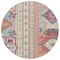 Homeroots 8' Linen Pink And Yellow Round Aztec Washable Indoor Outdoor Area Rug 598474 - alternate 2