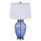 Homeroots 28" Blue Swirl Glass Table Lamp With White Empire Shade 524717 - alternate 2