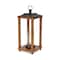Homeroots 21" Brown And Black Geometric Metal And Solid Wood Tabletop Lantern Candle Holder 634824 - alternate 2
