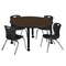 Regency Round Kee Mobile Adjustable Classroom Table W/ 4 Andy Chairs, 48 in W, 48 in L, Neo Walnut TB48RNDNWAPCBK45BK - alternate 1