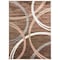 World Rug Gallery Modern Wavy Circles Design Area Rug 4 ft x 6 ft Brown 377BROWN4X6 - alternate 2