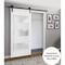 Sartodoors Sturdy Barn Door 24 x 84 inches Frosted Glass 3 Lites, Lucia 4070 White Silk, 6.6FT Rail Hangers He LUCIA4070BD-B-WS-2484 - alternate 1