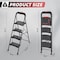 Wrightmaster 4.2 ft. Metal Folding Step Ladder, 9 ft. Reach, with Tool Holder, 800 lbs. Load Capacity ZOR-WK29-4-DF - alternate 2