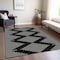 Homeroots 5' X 8' Black And Ivory Geometric Washable Indoor Outdoor Area Rug 598533 - alternate 3
